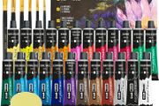 Acrylic paint Set 24 X 22ml Perfect for Canvas, Wood, Ceramic, Rock, Fabric &amp; Crafts. Non-Toxic, Quick Dry &amp; Vibrant Colours. Rich Pigments, Lasting Quality-Great for Beginners &amp; Professionals (FREE POSTAGE)