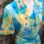 vintage summer shirt dress Blue yellow green size medium Image 4