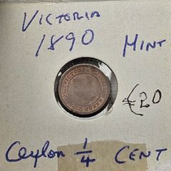 Ceylon 1890 1/4 Cent Mint