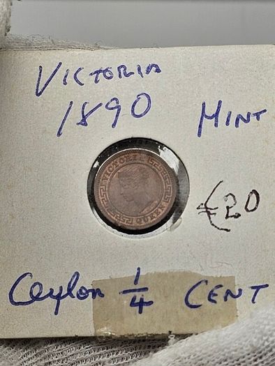 Ceylon 1890 1/4 Cent Mint