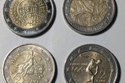 4 x Collectable 2 Euro coins.