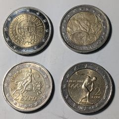 4 x Collectable 2 Euro coins.