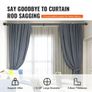 Double Rod Curtain Rods, 91.4-182.9 cm Adjustable Length, Black Double Curtain Rods Image 2