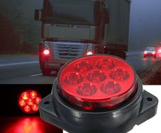 RED 7 LED Round Rear Side Marker Indicator Light Clearance Car Van Truck Trailer Motorbike Motorcycle DC 12V