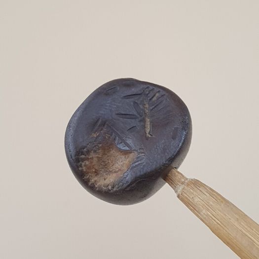 Antique Hematite Intaglio Carved Amulet Bead