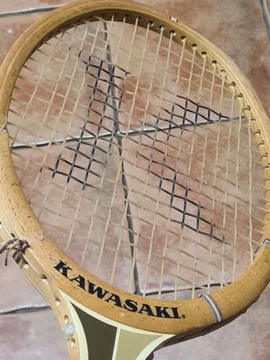 Vintage Kawasaki M4 Victor Amaya Tennis Racket  Wooden Racquet Made In Japan