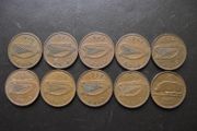 10 Irish half pennies (1940-1966)
