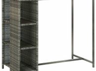 main image for ad Bar Table with Storage Rack Grey Poly Rattan - Free Delivery Nationwide