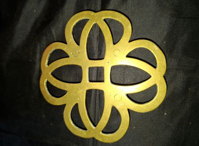 Beautiful Old Solid Brass Trivet featuring a Four Leaf Clover Design, Postage Available