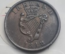 1818 Ireland Penny Token ,rare!