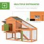 Wooden Chicken Coop with Run, Nesting Box, Slide-out Tray, Ramp, Perches, Asphalt Roof, 179 x 67 x 115cm Image 3