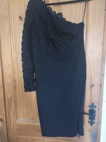 New River Island black lace one shoulder dress (free post)