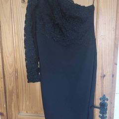 New River Island black lace one shoulder dress (free post)