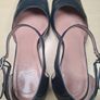 Womens CLARKS square toe block heels shoes sandals  blue leather Size UK 5.5 EU 38.5 Image 9