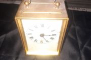 A Genuine Antique German Carridge Clock, The famous crossed arrows Pfeilkreuz in German were registered in 1892, which serves as a key date for identifying HAU clock movements, and it became synonymous with the brand