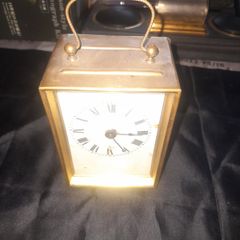 A Genuine Antique German Carridge Clock, The famous crossed arrows Pfeilkreuz in German were registered in 1892, which serves as a key date for identifying HAU clock movements, and it became synonymous with the brand