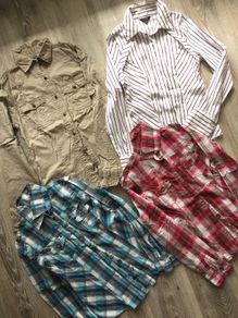 Woman's shirts tops short long 3/4 sleeves blouses size S size small
