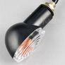 2x Motorcycle Motorbike Mini Cat Eye Indicators Light Bulb 12v 23w Turn Signals Lamp Amber BLACK Image 3