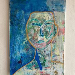 Original Abstract Painting Abstract Figurative eclectic Hero Piece Colour Contrast for minimalist space