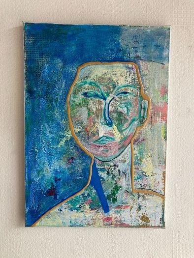 Original Abstract Painting Abstract Figurative eclectic Hero Piece Colour Contrast for minimalist space