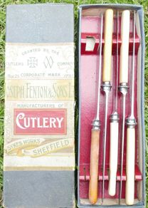 Antique Bone Handle Knives in Original Box Collectable