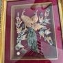 Peacock couple FRAMED IN GELDED FRAM Jade with Seashells painting is created by Myanmar artists Image 2