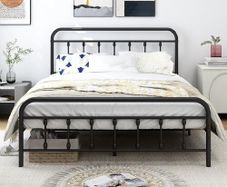 King Size Bed Frame with Headboard and Footboard/Under Bed Storage