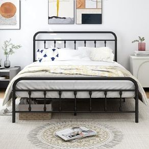 King Size Bed Frame with Headboard and Footboard/Under Bed Storage