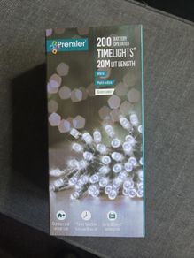 Premier Christmas lights 200 battery operated white