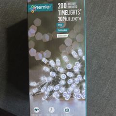 Premier Christmas lights 200 battery operated white