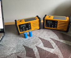 Two Sangean Emergency SDR 800 DAB+ radios full sets plus spare batteries