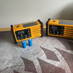 Two Sangean Emergency SDR 800 DAB+ radios full sets plus spare batteries