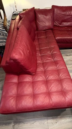 Natuzzi Red Leather Sofa