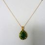 Sterling silver, 14k gold plated, green onyx & diopside pendant & necklace Image 9
