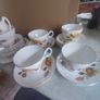 Rare find Grosvenor bone china tea set 15 pieces for 4 yellow roses Jackson and gosling made in England. Image 2