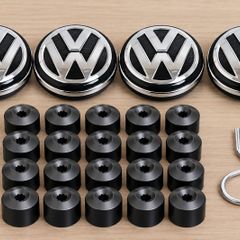 VW centre caps 65mm + nut covers set - FREE POST
