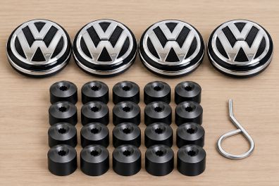 VW centre caps 65mm + nut covers set - FREE POST