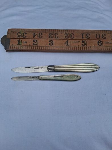 2 X John Yeomans Cowlishaw Sterling Silver Fruit Knives