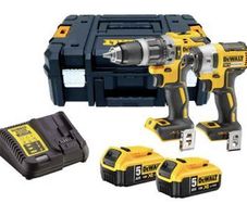DeWalt DCK266P2 18V 2 x 5.0Ah XR Brushless Combi and Impact Kit