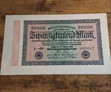 German Empire, 20000 Mark 1923 Banknote, 20 February 1923, almost uncirculated - free standard postage