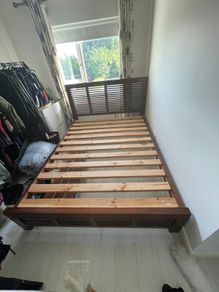 Solid wood bed