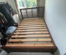 Solid wood bed