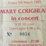 MARY COUGHLAN In Concert de-Lacy House Oliver Plunkett Street, Cork Friday 9th March 1990. Image 4