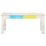 Coffee Table White 110x60x45 cm Solid Mango Wood Image 3