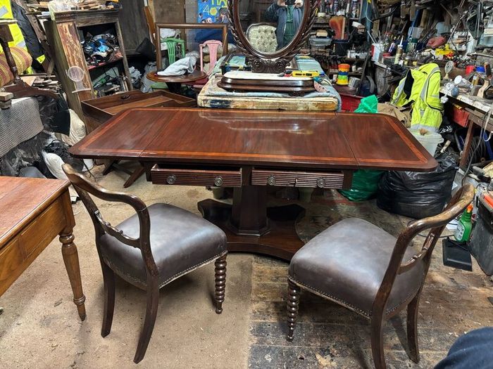 Mahogany sofa table set of 4 Rosewood chairs