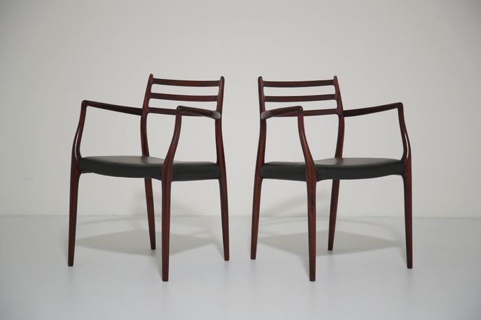 Vintage Danish Mahogany Carver Armchair Model 62 by Niels Otto Moller, 1960s