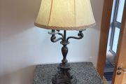 candelabera styled table lamp pair