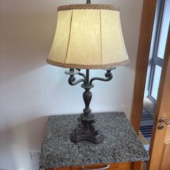 candelabera styled table lamp pair
