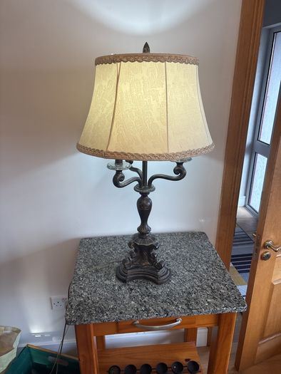 candelabera styled table lamp pair