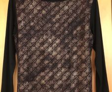 Ladies Black, Beige&Red Sparkly Top by Bellenisa, Italy